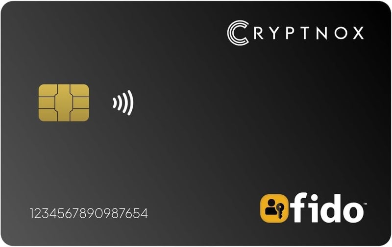 Cryptnox FIDO2 Security Key Card, Two Factor Authentication (2FA) NFC Security Key FIDO 2.1 Level 1 Certified, Passwordless Login & 2FA Via NFC Or Contact, Works with Windows, Mac, iOS, Android - Image 1